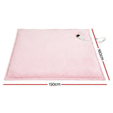 Blankets & Throws: Giselle Electric Throw Rug Dual Side Fleece Flannel Heated Blanket Pink