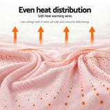 Blankets & Throws: Giselle Electric Throw Rug Dual Side Fleece Flannel Heated Blanket Pink