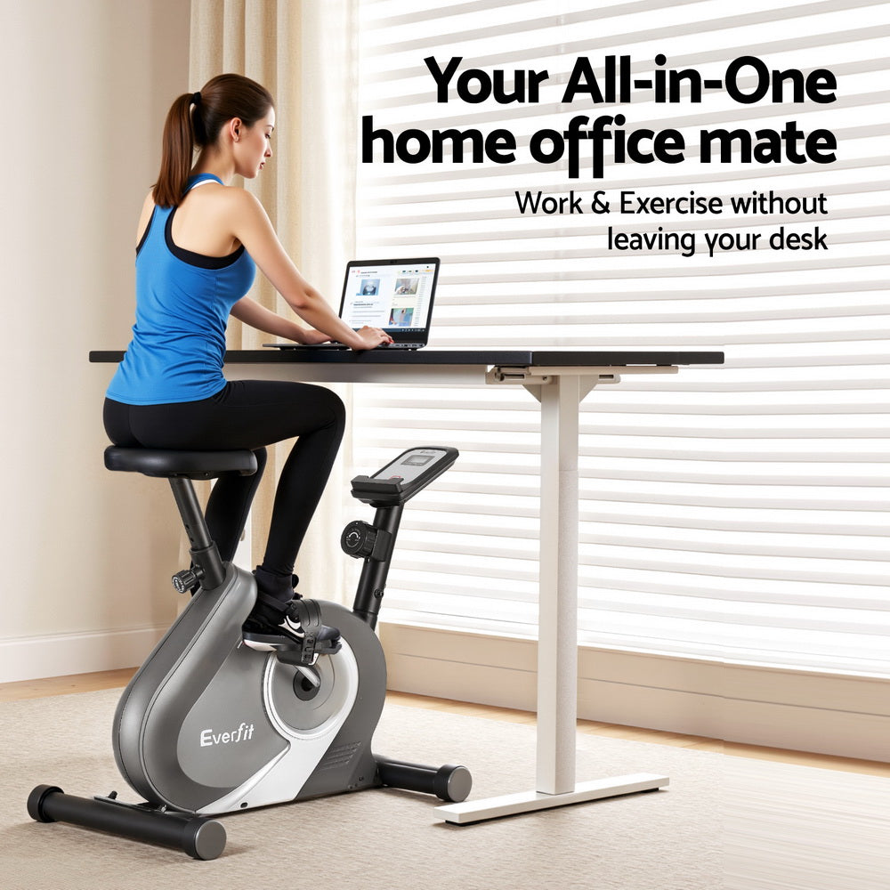 Exercise Bikes: Everfit Under Desk Exercise Bike Magnetic Resistance Cardio workouts 120kg Capacity