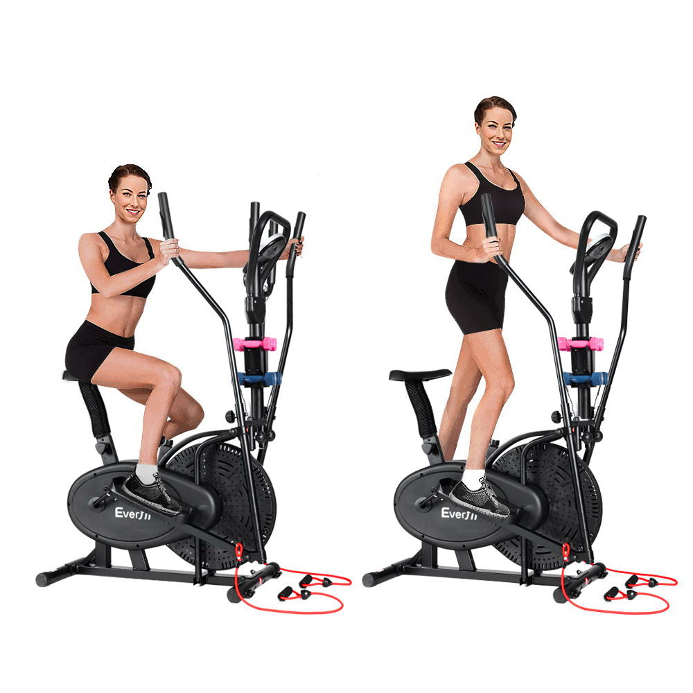Exercise Bikes: Everfit Exercise Bike 6 in 1 Elliptical Cross Trainer Home Gym Indoor Cardio