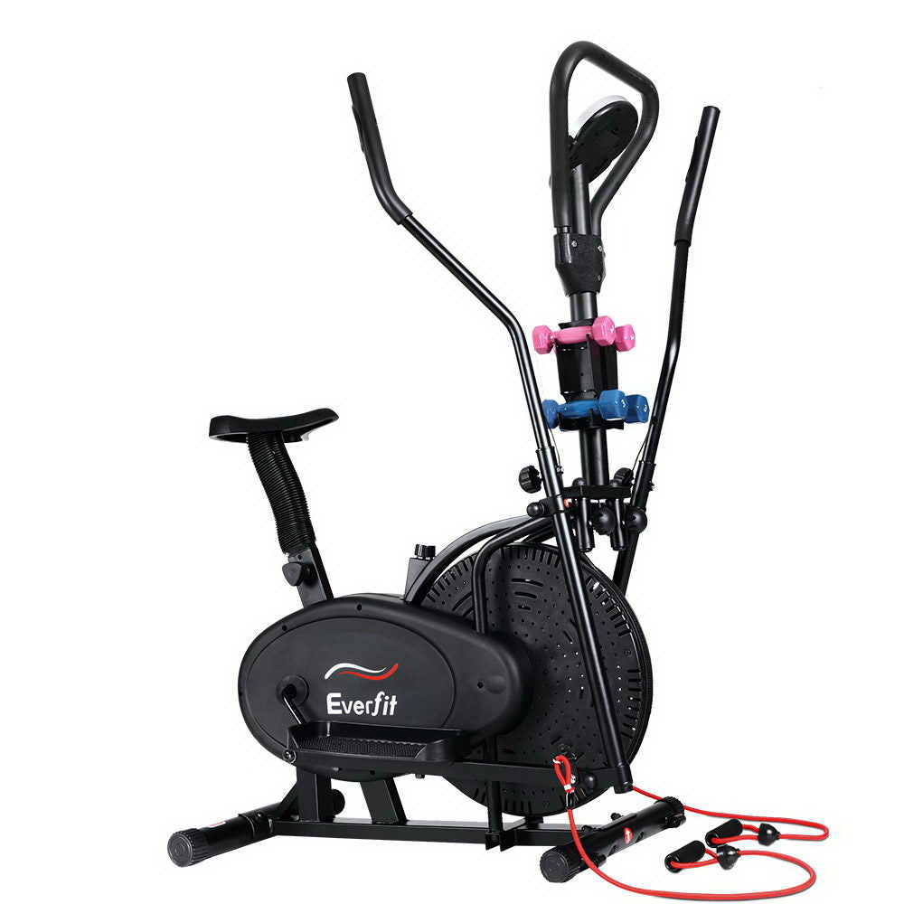 Exercise Bikes: Everfit Exercise Bike 6 in 1 Elliptical Cross Trainer Home Gym Indoor Cardio