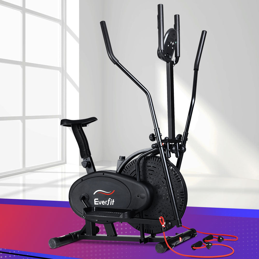 Exercise Bikes: Everfit Exercise Bike 5 in 1 Elliptical Cross Trainer Home Gym Indoor Cardio