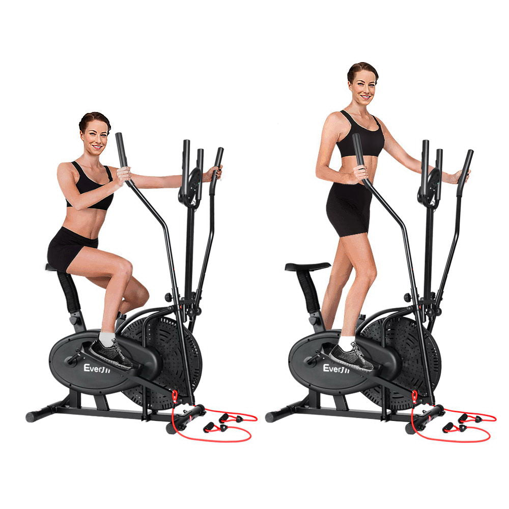 Exercise Bikes: Everfit Exercise Bike 5 in 1 Elliptical Cross Trainer Home Gym Indoor Cardio