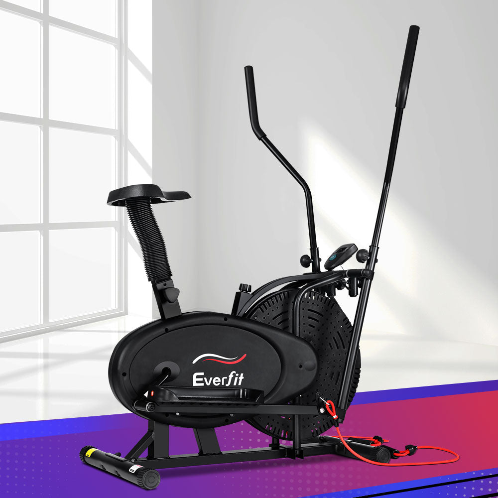 Exercise Bikes: Everfit Exercise Bike 4 in 1 Elliptical Cross Trainer Home Gym Indoor Cardio