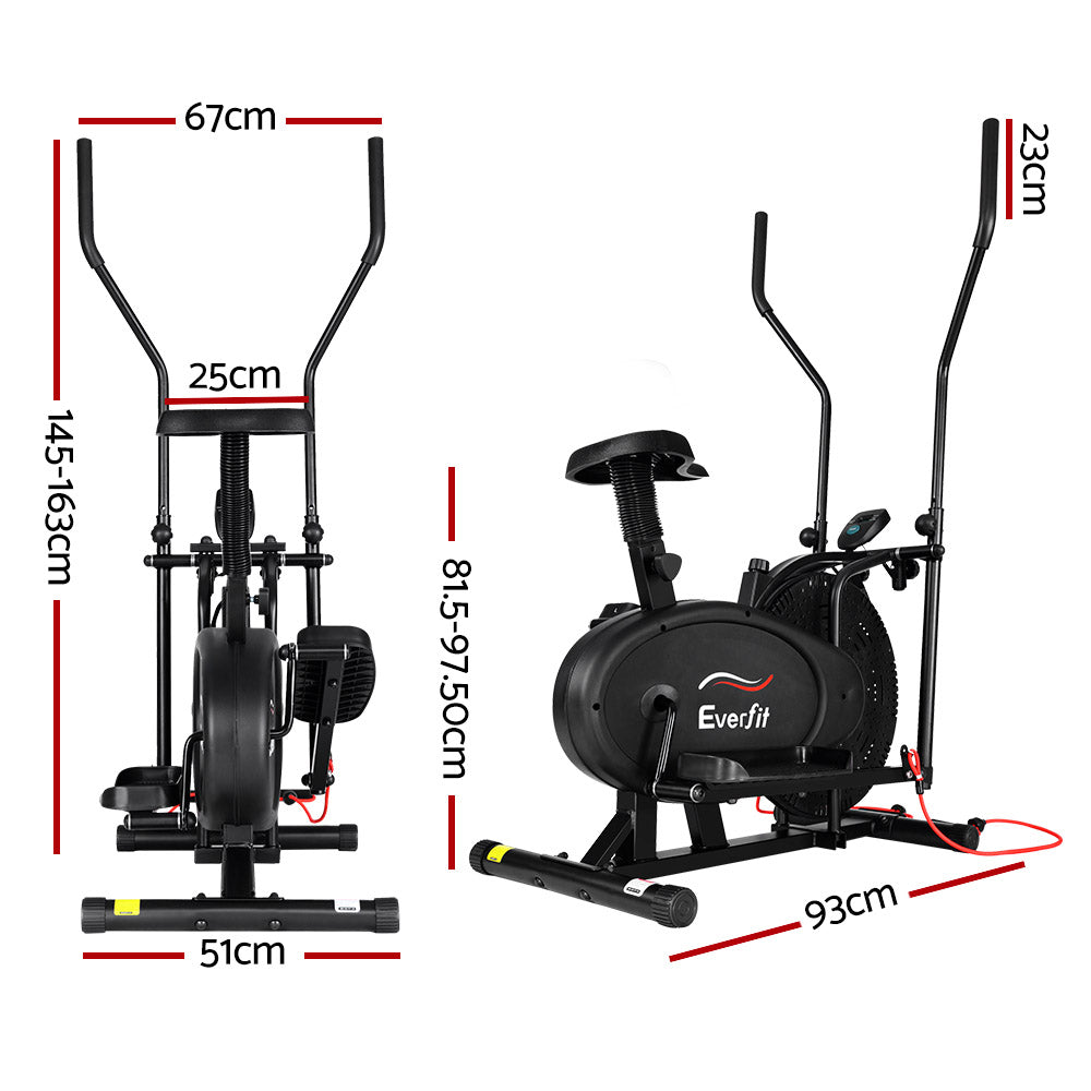 Exercise Bikes: Everfit Exercise Bike 4 in 1 Elliptical Cross Trainer Home Gym Indoor Cardio