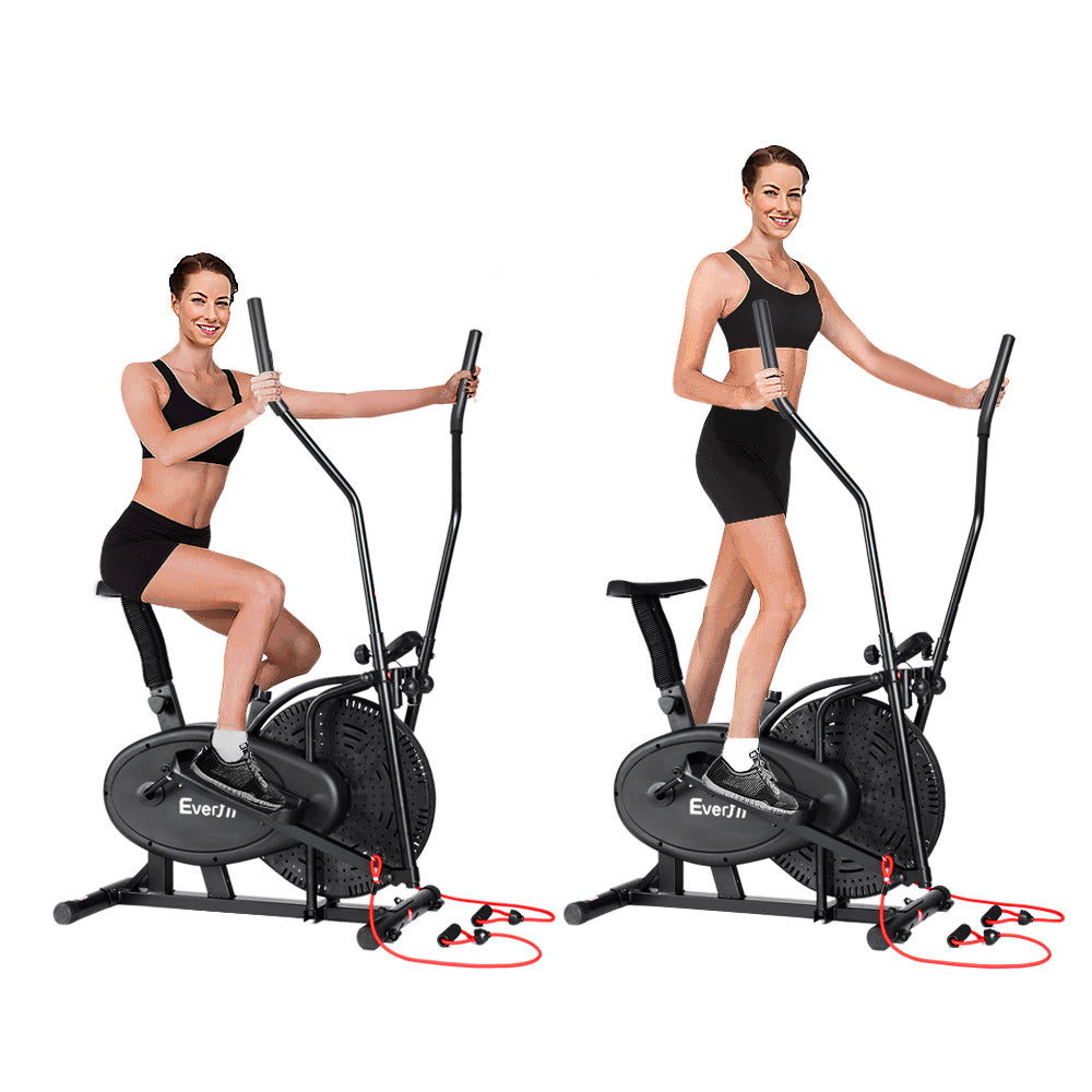 Exercise Bikes: Everfit Exercise Bike 4 in 1 Elliptical Cross Trainer Home Gym Indoor Cardio