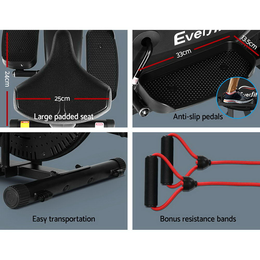Exercise Bikes: Everfit Exercise Bike 4 in 1 Elliptical Cross Trainer Home Gym Indoor Cardio