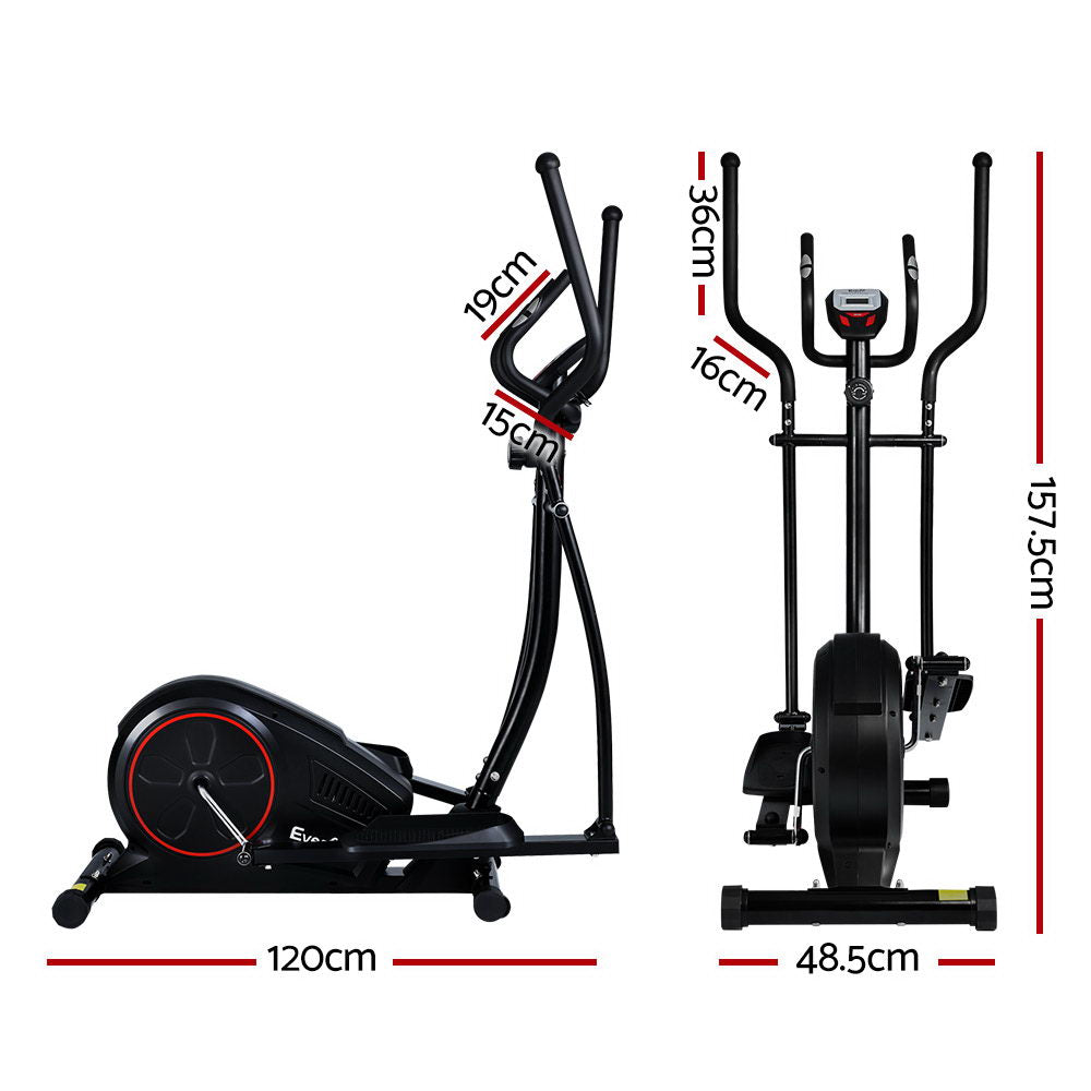 Exercise Bikes: Everfit Exercise Bike Elliptical Cross Trainer Home Gym Fitness Machine LCD