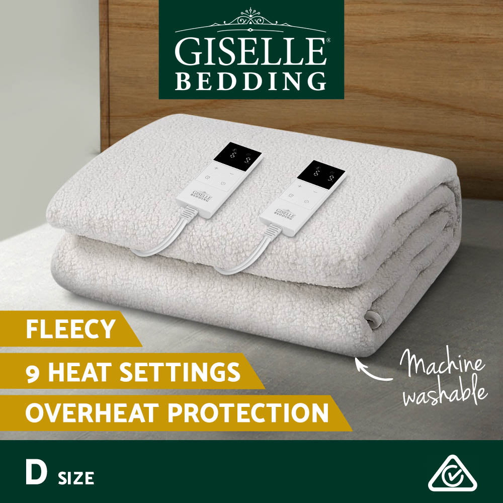 Blankets & Throws: Giselle Bedding Double Size Electric Blanket Fleece