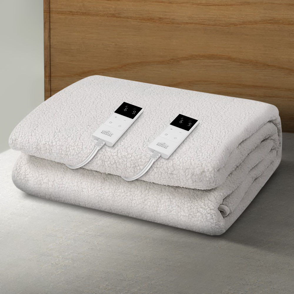 Blankets & Throws: Giselle Bedding Queen Size Electric Blanket Fleece