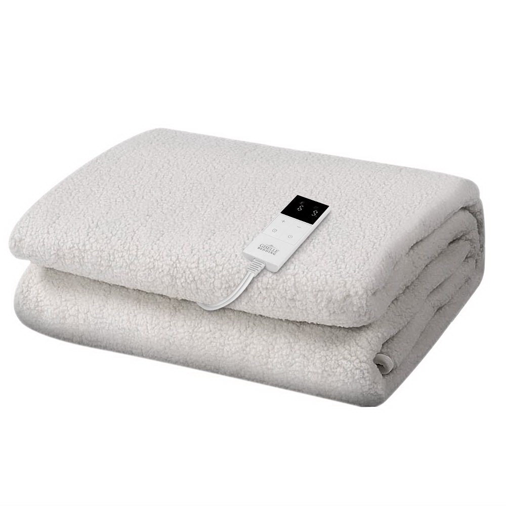 Blankets & Throws: Giselle Bedding Single Size Electric Blanket Fleece