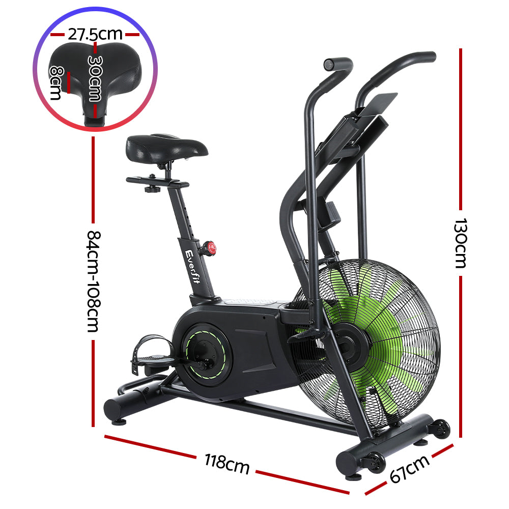 Exercise Bikes: Everfit Air Bike Dual Action Exercise Bike Fitness Home Gym Cardio