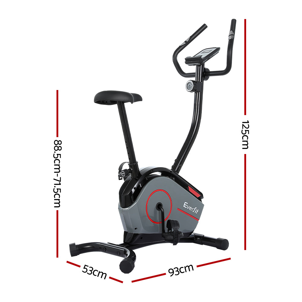 Exercise Bikes: Everfit Magnetic Exercise Bike 8 Levels Upright Bike Fitness Home Gym Cardio