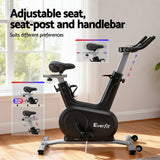 Exercise Bikes: Everfit Exercise Bike Spin Bike Electromagnetic Smart Home Fitness 24-Level Resistance 120kg Bluetooth