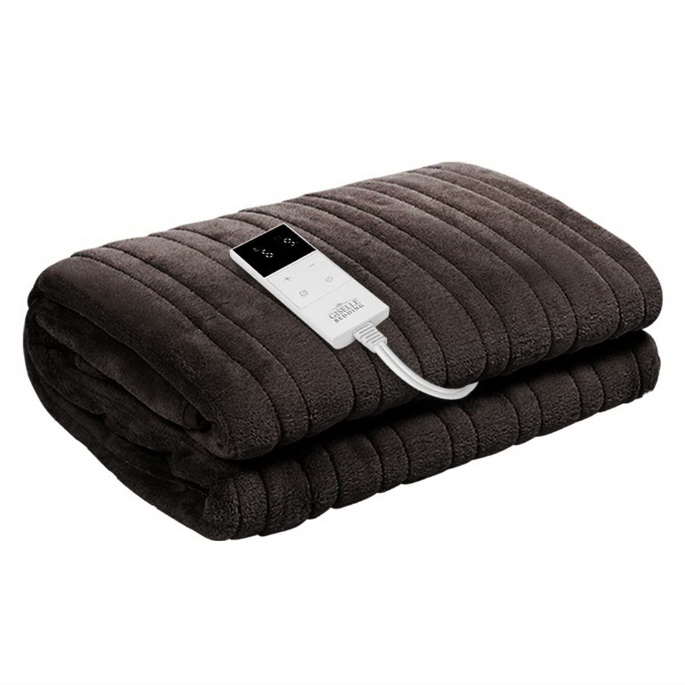 Blankets & Throws: Giselle Bedding Electric Throw Blanket - Chocolate