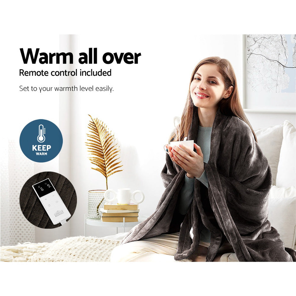 Blankets & Throws: Giselle Bedding Electric Throw Blanket - Chocolate