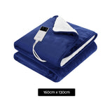 Blankets & Throws: Giselle Electric Throw Rug Heated Blanket Washable Snuggle Flannel Winter Navy