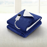 Blankets & Throws: Giselle Electric Throw Rug Heated Blanket Washable Snuggle Flannel Winter Navy