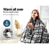 Blankets & Throws: Giselle Bedding Electric Throw Rug Flannel Snuggle Blanket Washable Heated Grey and White Checkered