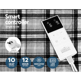 Blankets & Throws: Giselle Bedding Electric Throw Rug Flannel Snuggle Blanket Washable Heated Grey and White Checkered