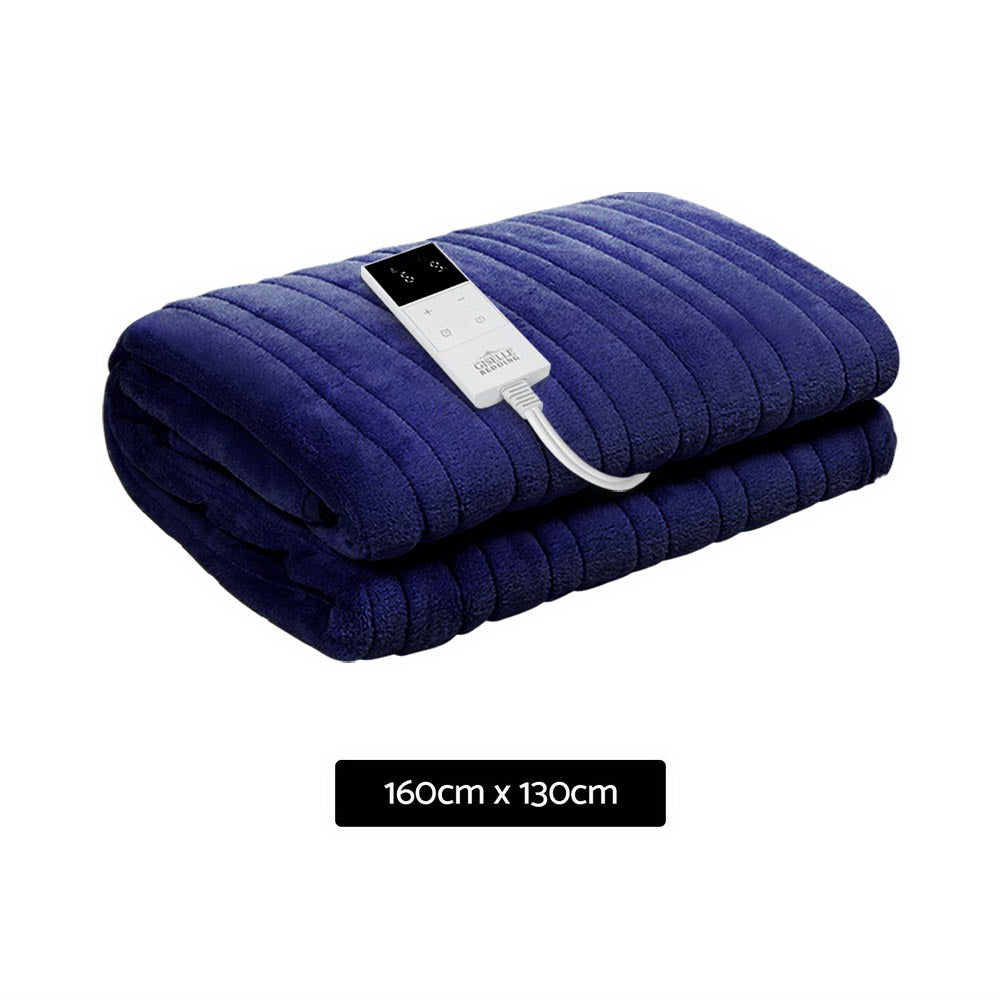 Blankets & Throws: Giselle Bedding Electric Throw Blanket - Navy