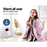Blankets & Throws: Giselle Electric Throw Rug Heated Blanket Fleece Pink