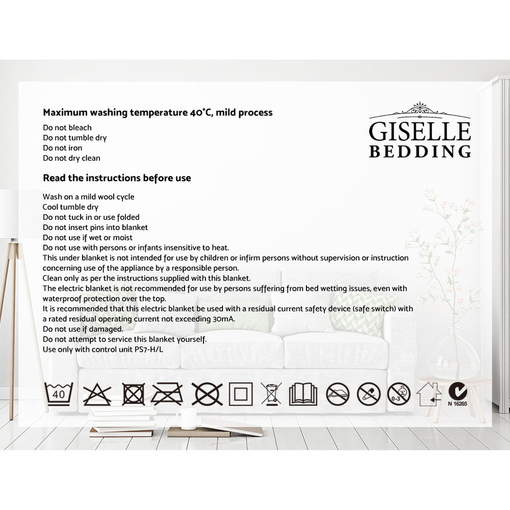 Blankets & Throws: Giselle Electric Throw Rug Heated Blanket Fleece Pink