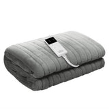 Blankets & Throws: Giselle Bedding Heated Electric Throw Rug Fleece Sunggle Blanket Washable Silver