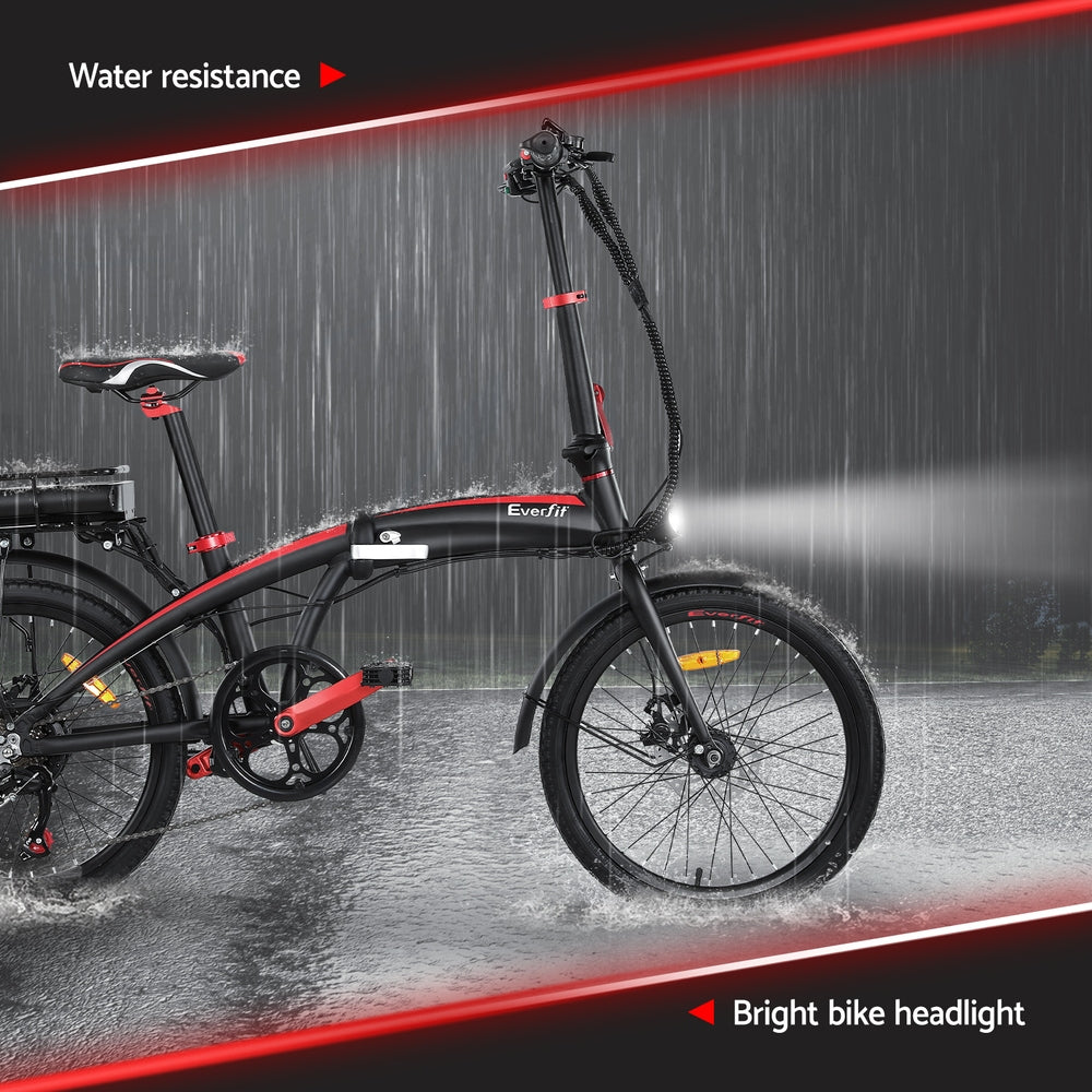 Bicycles: Everfit Folding Electric Bike Urban City Bicycle eBike Rechargeable Battery 250W