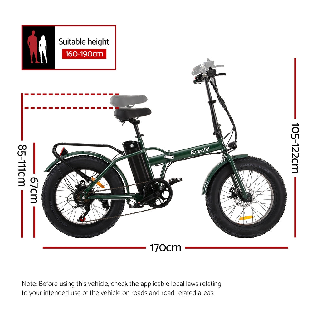 Bicycles: Everfit 20 Inch Folding Electric Bike Urban City Bicycle eBike Rechargeable