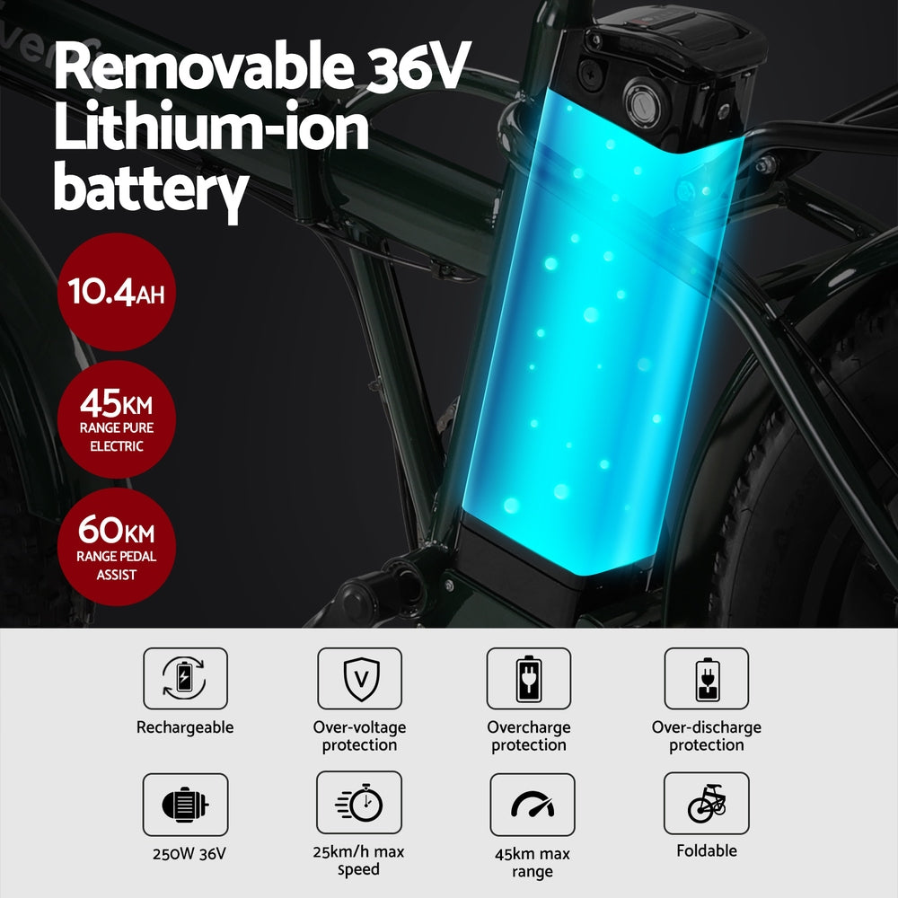 Bicycles: Everfit 20 Inch Folding Electric Bike Urban City Bicycle eBike Rechargeable