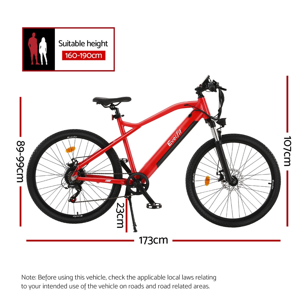 Bicycles: Everfit 26 Inch Electric Bike Mountain Bicycle eBike Built-in Battery 250W