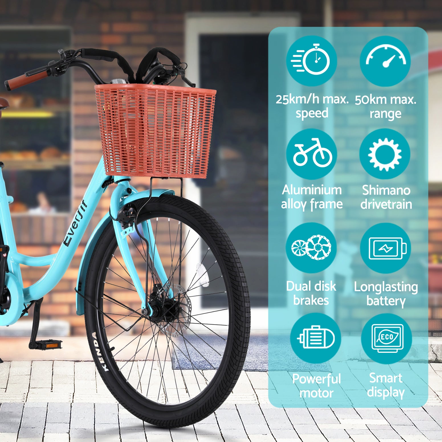 Bicycles: Everfit 26" Electric Bike City Bicycle eBike e-Bike Commuter w/ Battery BL