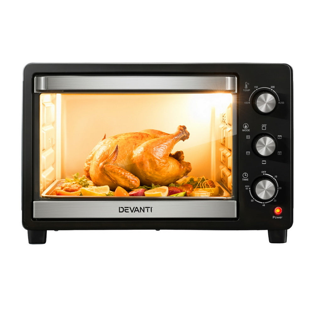Ovens: Devanti 30L Convection Oven Electric Fryer Ovens 1600W