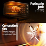 Devanti 30L Convection Oven Electric Fryer Ovens 1600W