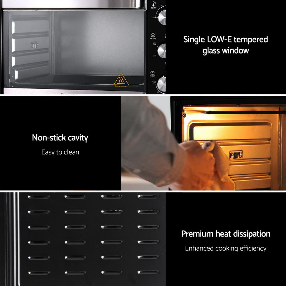 Ovens: Devanti 30L Convection Oven Electric Fryer Ovens 1600W