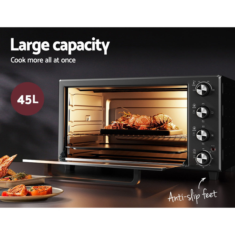 Air Fryers: Devanti 45L Convection Oven Electric Fryer Ovens 1800W