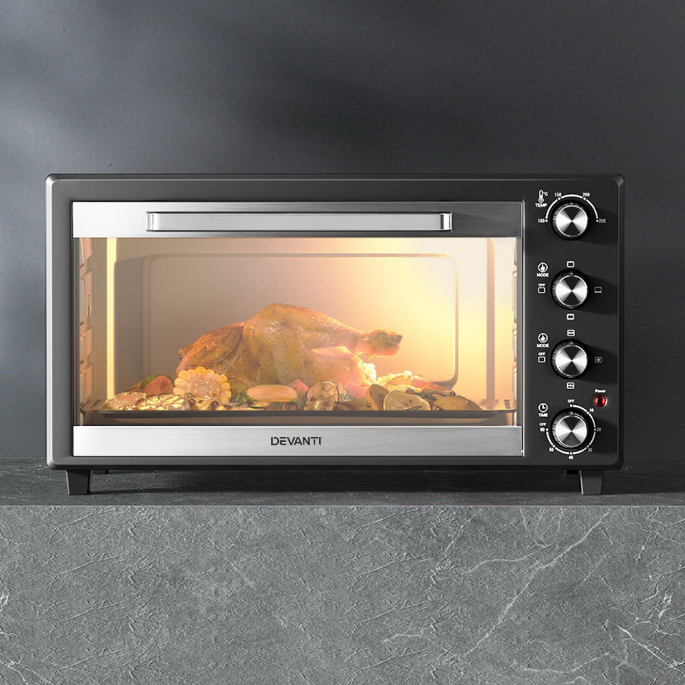 Air Fryers: Devanti 45L Convection Oven Electric Fryer Ovens 1800W