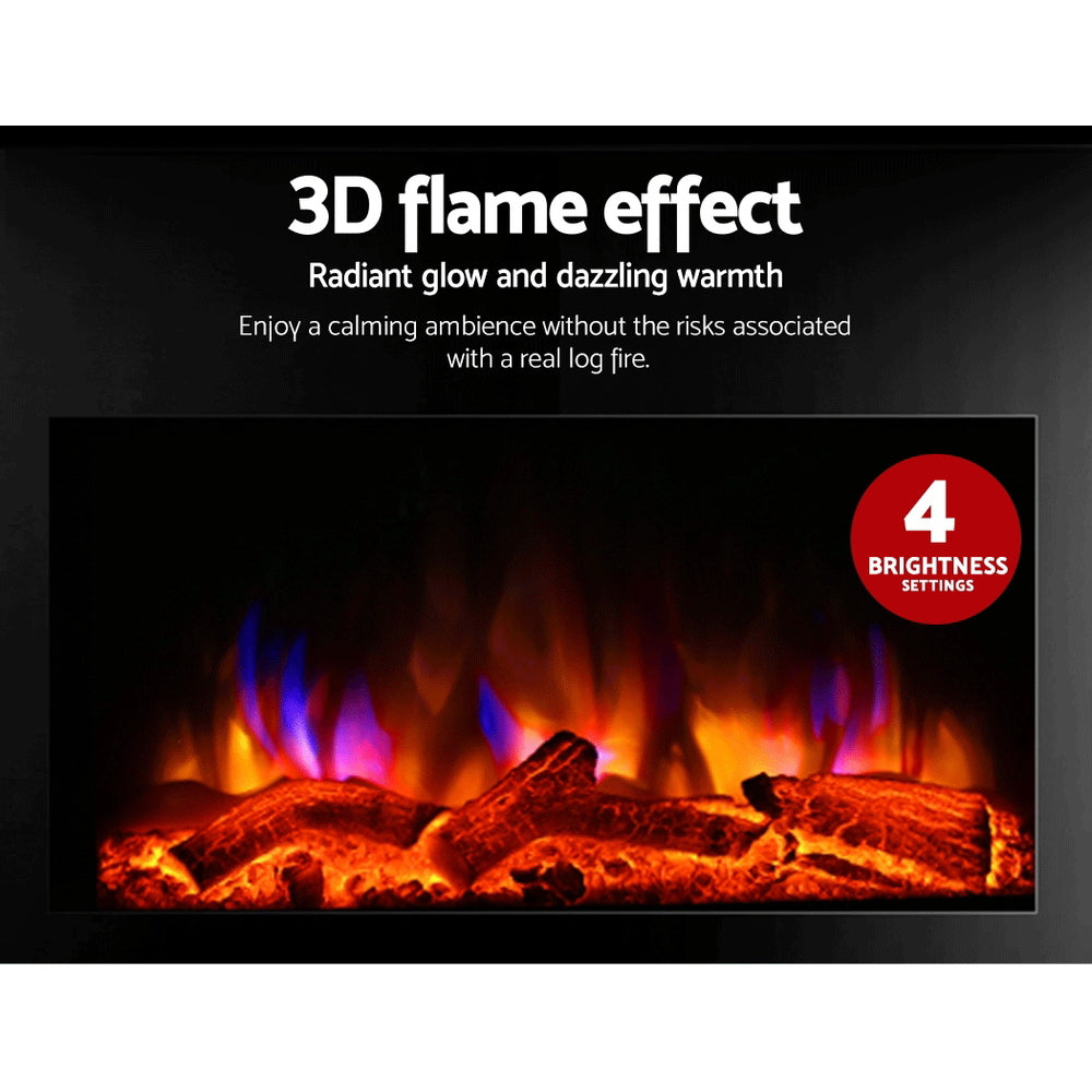 Electric Heaters: Devanti Electric Fireplace Fire Heater 2000W
