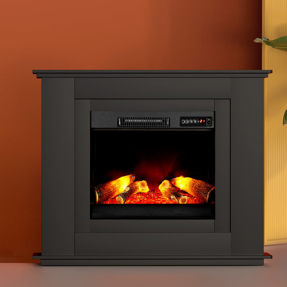 Electric Heaters: Devanti Electric Fireplace Fire Heater 2000W Black