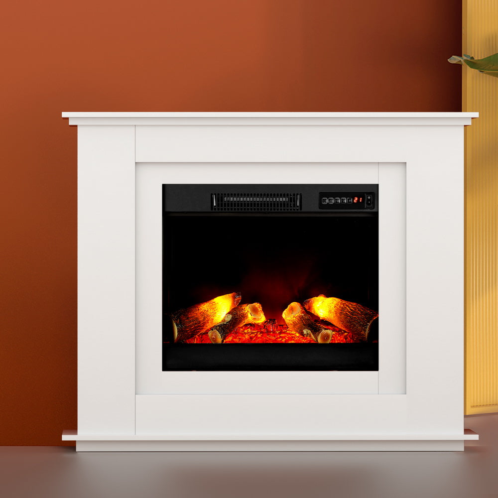 Electric Heaters: Devanti Electric Fireplace Fire Heater 2000W White