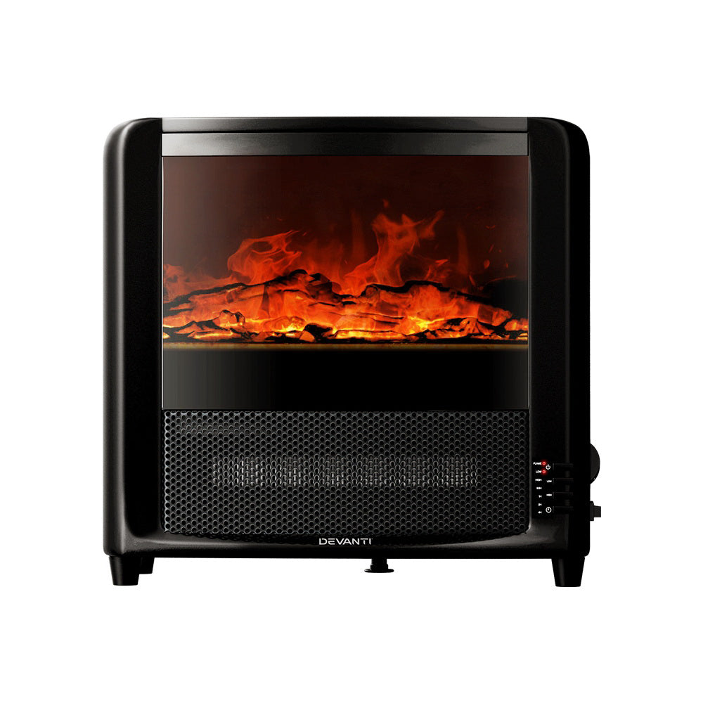 Electric Heaters: Devanti Electric Fireplace Fire Heaters 2000W