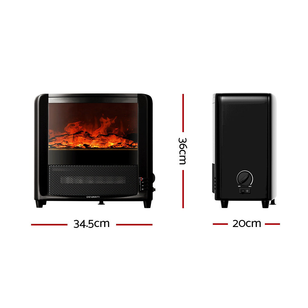 Electric Heaters: Devanti Electric Fireplace Fire Heaters 2000W