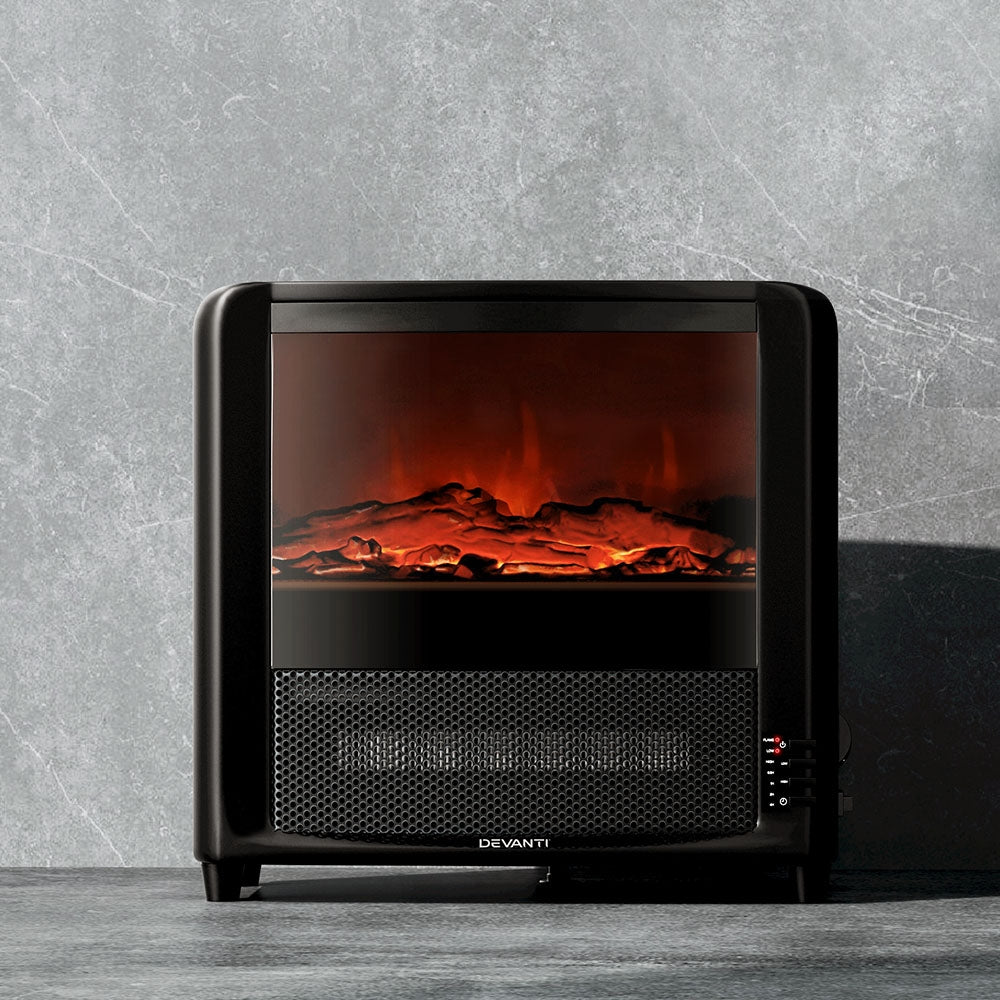 Electric Heaters: Devanti Electric Fireplace Fire Heaters 2000W