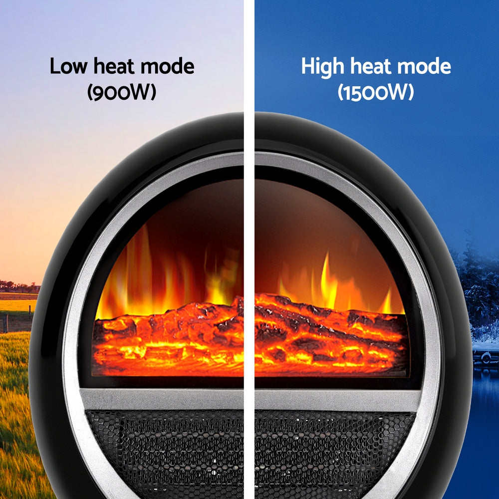 Electric Heaters: Devanti Electric Fireplace Fire Heaters 1500W