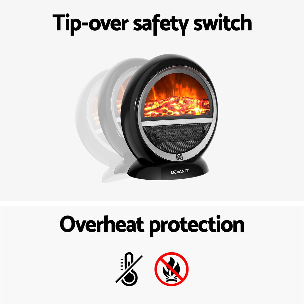 Electric Heaters: Devanti Electric Fireplace Fire Heaters 1500W