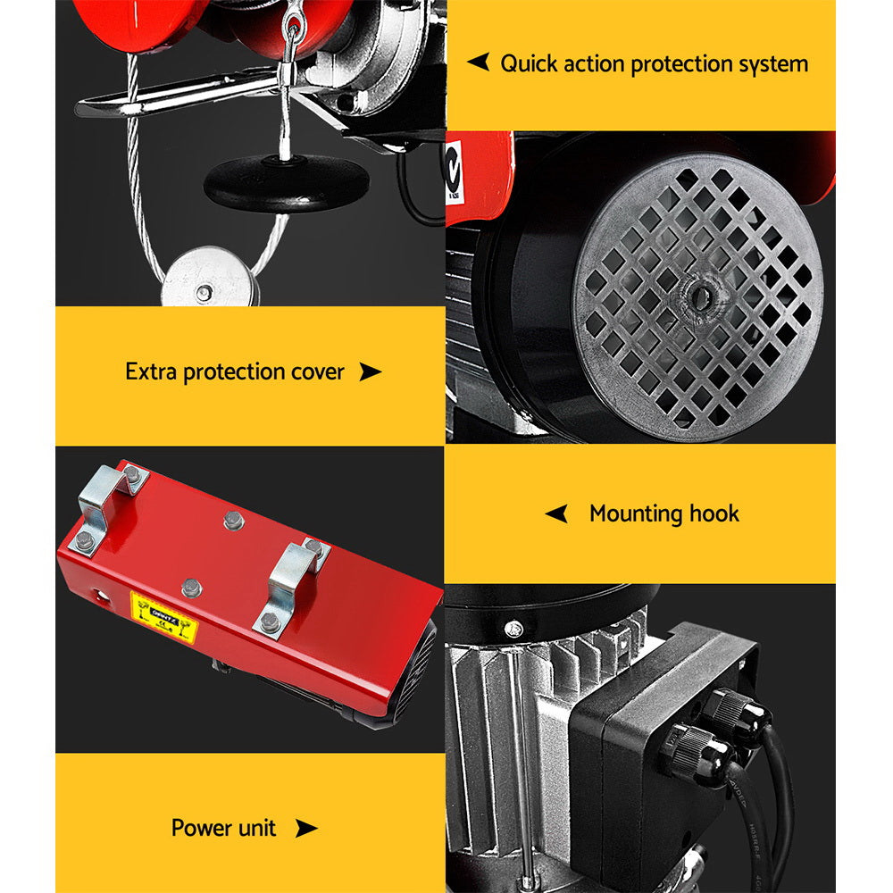 Automotive Lifts & Hoists: Giantz Electric Hoist Winch 400/800KG Cable 20M Rope Tool Remote Chain Lifting