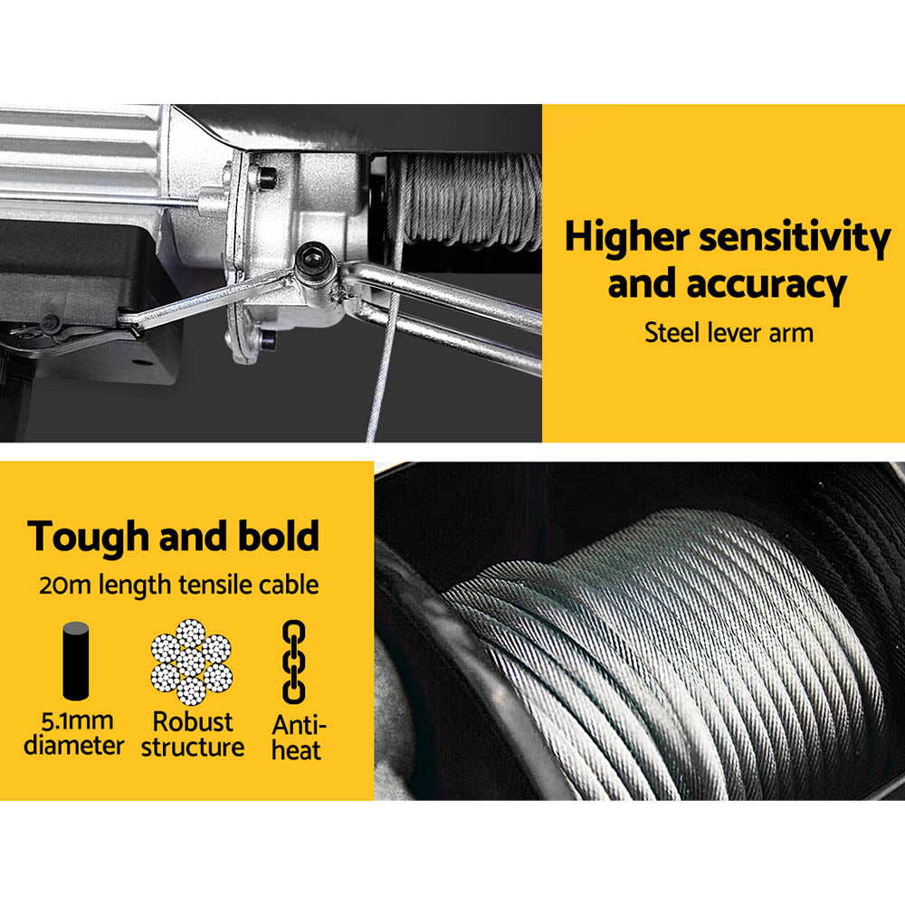 Automotive Lifts & Hoists: Giantz Electric Hoist Winch 500/1000KG Cable 20M Rope Tool Remote Chain Lifting
