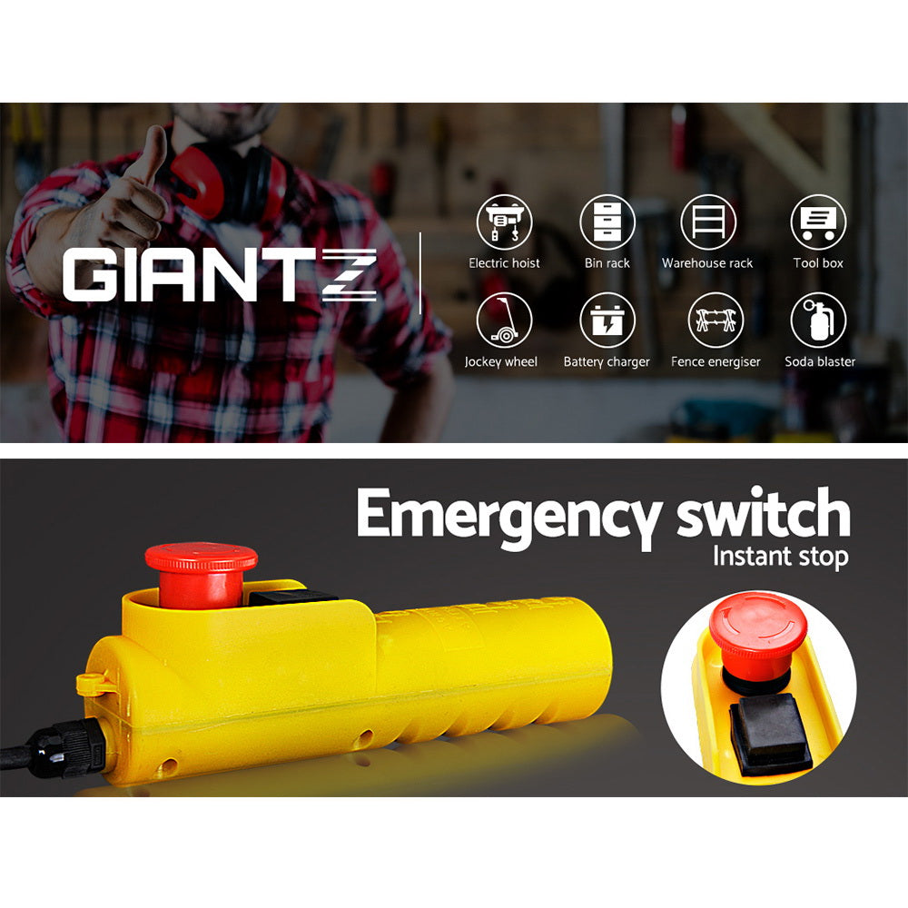 Automotive Lifts & Hoists: Giantz Electric Hoist Winch 500/1000KG Cable 20M Rope Tool Remote Chain Lifting