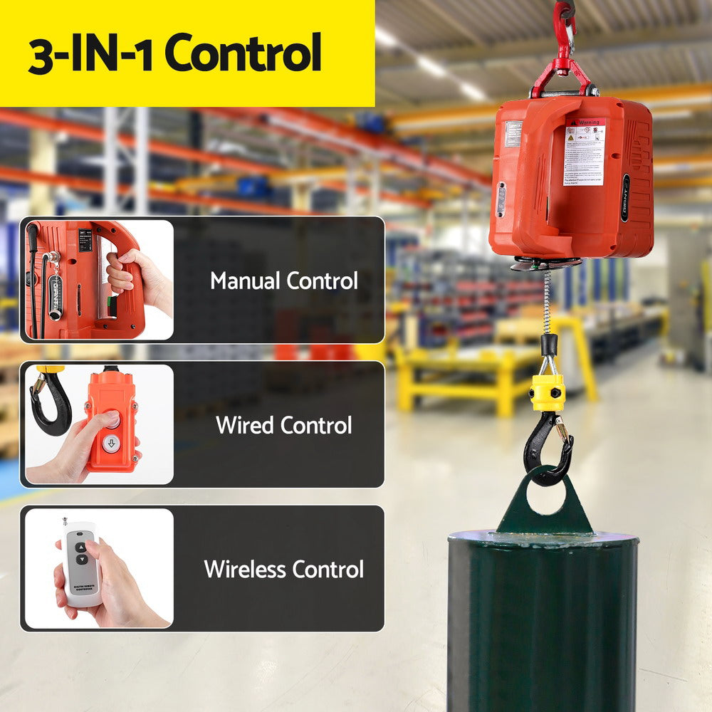 Automotive Lifts & Hoists: Giantz Electric Hoist Winch 500KG Wired/Wireless Remote Control